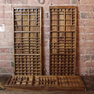 More details for vintage wooden printers tray - rustic wooden salvage - wall decor - £55 each