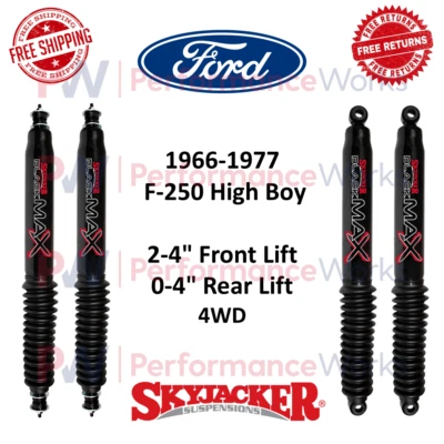 Juego de Amortiguadores Skyjacker Elevador Delantero y 4" Trasero 2-4" Para 66-77 Ford F-250 High Boy 4x4 Foto 1 de 4