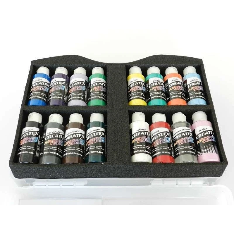 Createx Airbrushfarben opak Sortimentskoffer 800 100 Airbrush Farben - Bild 1 von 1