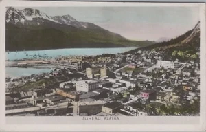 RPPC Juneau Alaska Aerial Birds Eye View 1939 color photo postcard LP4 - Picture 1 of 2