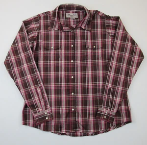 Wrancher By Wrangler Women's Size XL Shirt Plaid Pearl Snap Up Long Sleeve - Picture 1 of 10