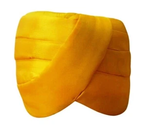 Men Hat Top Safa Indian Traditional Sikh Dastar Turban Yellow Pagri Pag 24" - Picture 1 of 6