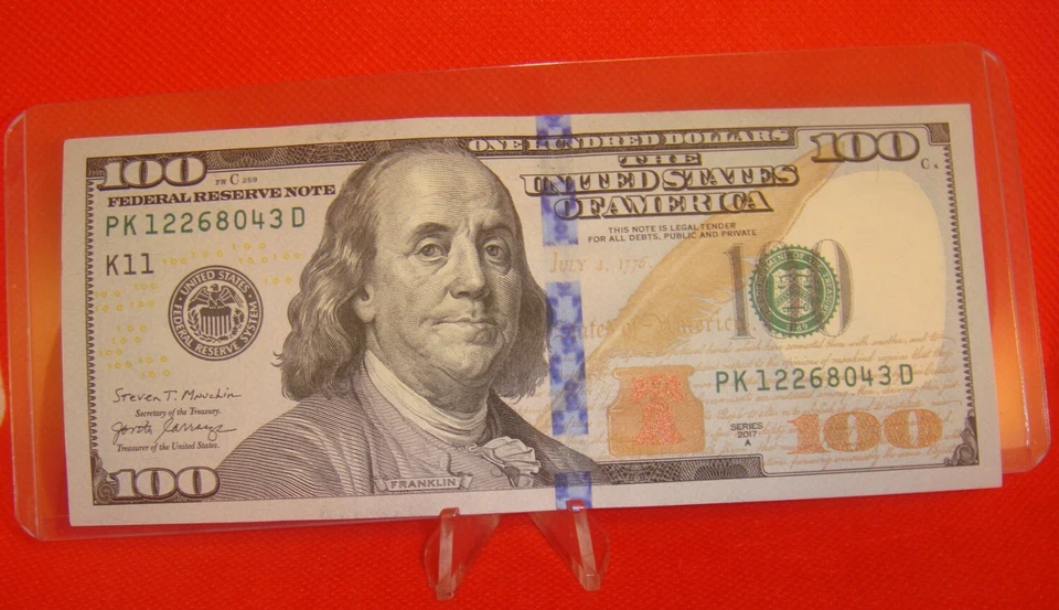 2017 A SERIES UNC 100 ONE HUNDRED DOLLAR FEDERAL RESERVE NOTE NEW CRISP UNC $100 - Image 1 of 4