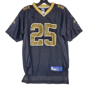 NEW ORLEANS SAINTS Jersey YOUTH Large 14/16 Black REGGIE BUSH #25 REEBOK NFL - Picture 1 of 10