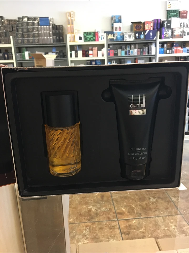 ** ВИНТАЖНЫЙ ** DUNHILL для мужчин 3,4 унц / 100 натуральный спрей комплект с после бритья - Изображение 1 из 4