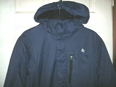  RUGGED BEAR BOYS JACKET SZ 12 NAVY BLUE HOODED INSULATED FLEECE LINED EUC - Image 1 of 4