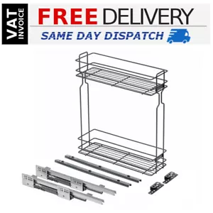 Soft Close side mounted pull out kitchen storage wire baskets – Anthracite - Picture 1 of 13