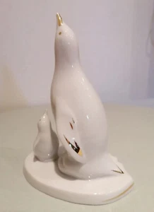 Pair Of Penguins Firenze Made In Italy Figurines Gold Details - Picture 1 of 11