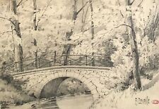Alexandre genaille - Zeichnung Original - Bleistift - Le Petit Brücke