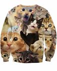 Lustiges süßes überraschtes Kätzchen Kätzchen Katze Tier Collage Sweatshirt