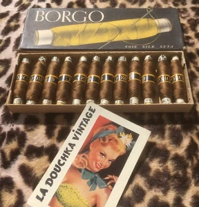 BORGO 1920s SILK THREADS~WARM BROWN~12 SPOOLS~UNUSED~ORIGINAL BOX~MADE IN ITALY - Picture 1 of 6