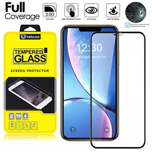 For iphone 11,12 Pro Max,Xr,7,8 Full Coverage Tempered Glass Screen Protector - Picture 1 of 12