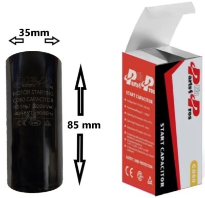 PARTS4PROS 145-174 uF MFD 220 V 250 V 220/250 VAC High Quality Motor Start Capacitor Round