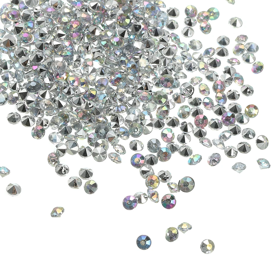 10000Pcs Acrylic Wedding Table Diamonds 4mm Crystals Gems Clear AB Silver Foto 1 de 4
