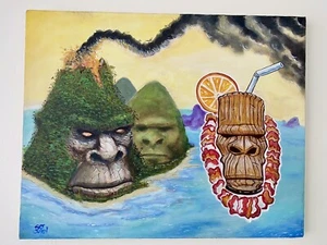 Skot Olsen Original Oil Painting Lowbrow Pop Surrealist Tiki Gorilla Art - Picture 1 of 4