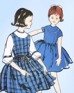 60er Jahre Vintage Advance Schnittmuster 2747 ungeschnittenes kleines Mädchen Kleid Größe 10 - Bild 1 von 4