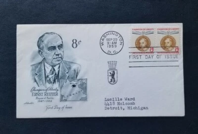 US FDC # 1137 Ernst Reuter 1959. - Image 1 of 4