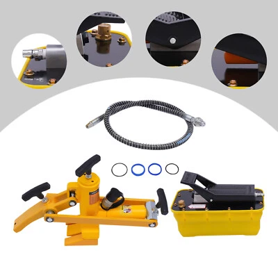 Bomba hidráulica de pie de metal + manguera de aire Foto 1 de 4