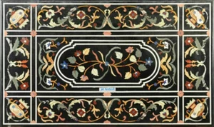 3'x2' black Marble table Top coffee side pietra Dura inlay lapis room decor r1 - Picture 1 of 4