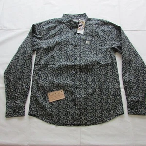 Cinch Youth Boy's Long Sleeve Rope Print Button Western Shirt Navy - Picture 1 of 4