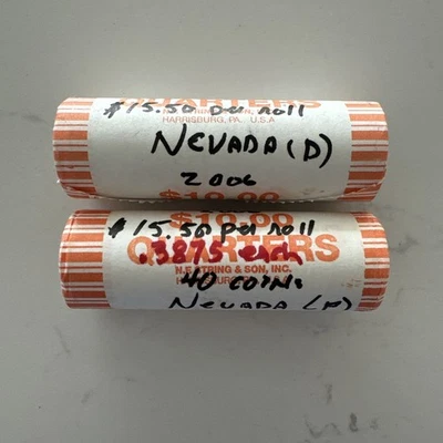2006 US Mint Nevada State Quarter D & P, (2) $10 Rolls, Unopened - Image 1 of 4