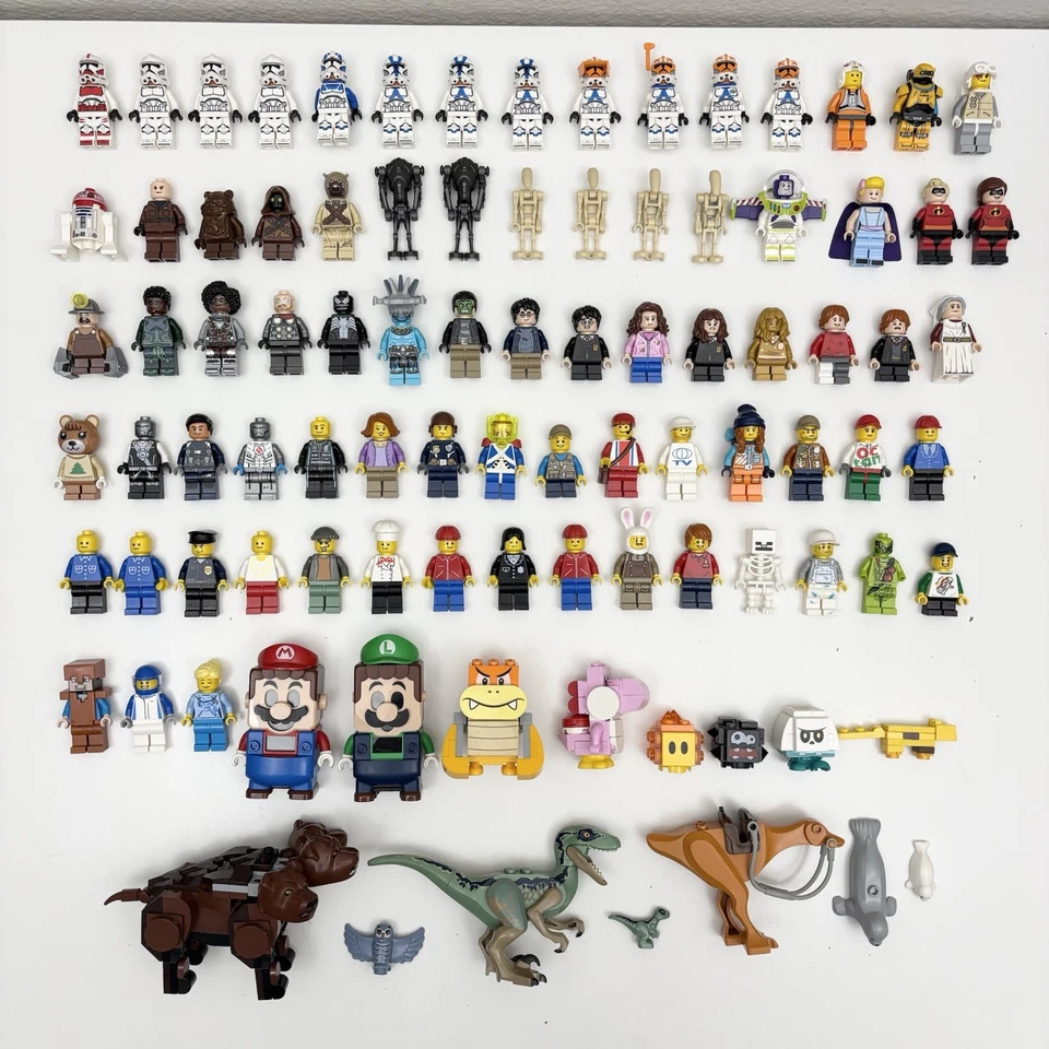 LEGO Enorme Lote Mixto Minifiguras Piezas Star Wars Marvel Disney Super Mario Armas Foto 1 de 4