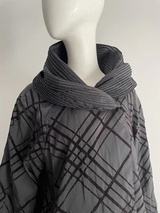 Mycra Pac Donatella Size 1 S/M Black Velvet Criss Cross Reversible Coat - Picture 1 of 17