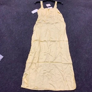 DONNI. Anthropologie Silky Simple Maxi Dress Women's Size XS Canary - Picture 1 of 8