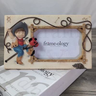 Framology Vintage 4x6 Picture Frame 3D Western Boy On A Stick Horse New In Box - Image 1 of 4