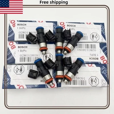 6x Inyector de combustible Bosch 0280158091 Mercury Mazda CX-9 Lincoln 3,5 L 3,7 L Foto 1 de 4