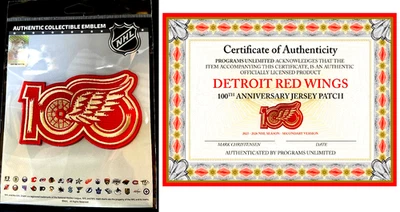 2025 2026 DETROIT RED WINGS CENTENNIAL JERSEY PATCH 100TH ANNIVERSARY PUCK STYLE - Image 1 of 4