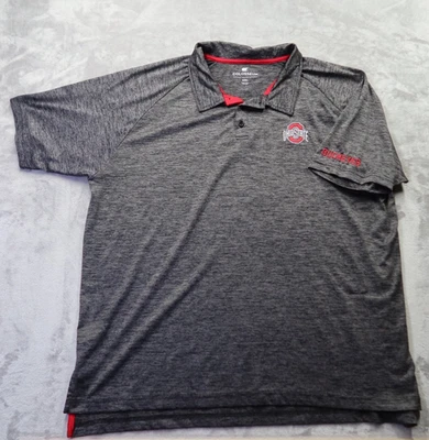 Camisa polo de la Universidad Estatal de Ohio para hombre talla 2XL XXL Buckeyes logotipo cosido gris Foto 1 de 4