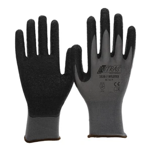 12x NITRAS NYLOTEX, Nylonhandschuhe, grau, Latex-Beschichtung, schwarz - Bild 1 von 1