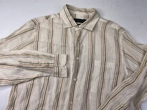NEW The Men's Store at Bloomingdale's Linen Button Down Shirt Striped Size XL - Picture 1 of 7
