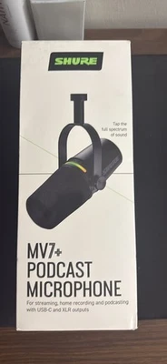 Shure MV7+ USB/XLR Podcast Microphone - Professional Dynamic Mic (Black) - Image 1 of 3