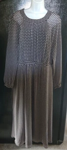 Vestido Boden Midi Boho Rubor y Negro Brazos Transparentes Forrado Para Mujer Talla 16/18 R - Imagen 1 de 8