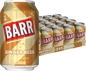 BARR Ginger Beer, 24 pack Fizzy Drink Cans, Low Sugar, 24 x 330 ml - Picture 1 of 7