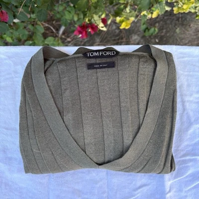 Suéter Tom Ford Cachemir Seda Cuello en V Verde Talla 56 2XL Foto 1 de 4