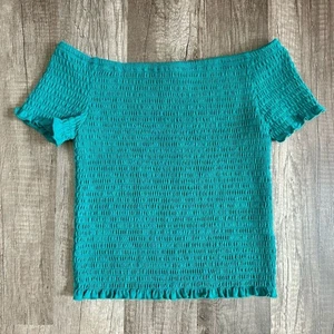 Art Class Turquoise Girls' Short Sleeve Smocked Off Shoulder Top Size M (7/8) - Picture 1 of 3