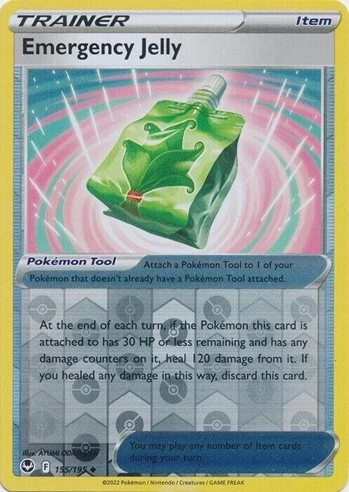 POKEMON SILVER TEMPEST REVERSE HOLO EMERGENCY JELLY 155/195 PACK FRESH - Image 1 of 1