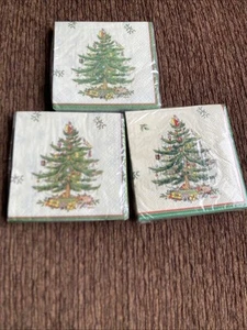 3 servilletas de papel para bebidas Spode árbol de Navidad 20 en cada paquete triple capa - Imagen 1 de 6