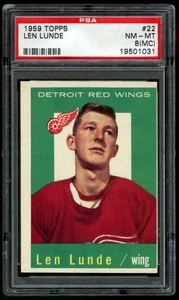 1959 Topps #22 Len Lunde PSA 8 MC (Mis-Cut) - Picture 1 of 2