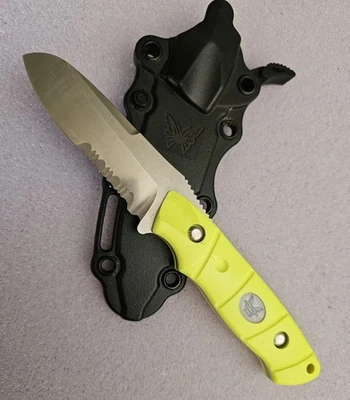 RARE-Benchmade 100S H20 Dive/ River Rescue Knife Neon Yellow-DISCONTINUED - Image 1 of 4