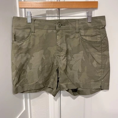 Prana Halle II Shorts Womens 10 x 5" Green Camo Hiking Outdoors 1971191 - Image 1 of 4