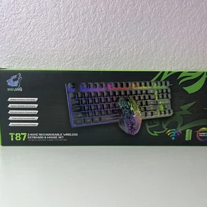 Ziyou Lang T87 2.4GHz Rechargeable Wireless Keyboard and Mouse Set Open Box - Afbeelding 1 van 5