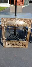 Antique copper plated cast iron 3D hooded shell design fireplace surround