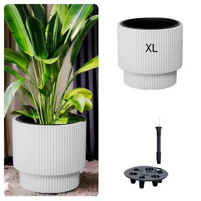 Blumenkübel Blumentopf mit Herausnehmbaren Einsatz Rund Mit Bewässerungssystem - Bild 1 von 4