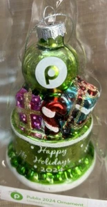 Publix Happy Holiday 2024 Limited Edition Christmas Stacked Cake Ornament NEW - Picture 1 of 7