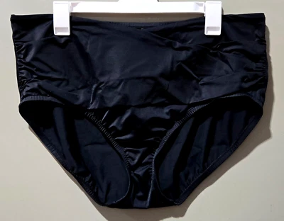 Calzoncillo de natación de cobertura completa con forma fruncida verde agua talla XL negro Foto 1 de 4