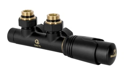 Multiblock Ventil Mittelanschluss Hahnblock Eckform Set für Badheizkörper Eck - Bild 1 von 2